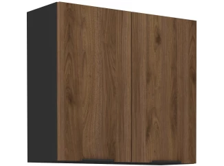 Horní kuchyňská skříňka Monza, 80 cm, ořech/černá