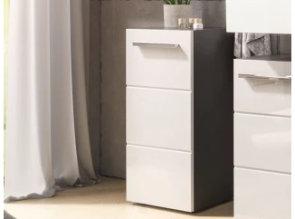 Koupelnová stojací skříňka Gloss, antracit/bílá lesk