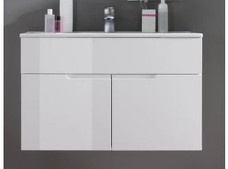 Koupelnová skříňka s umyvadlem Spice, lesklá bílá