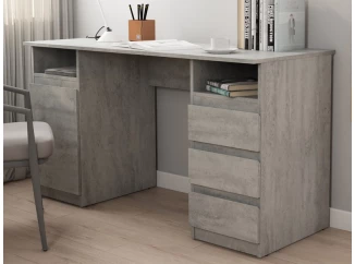 Psací stůl se 3 zásuvkami Carlos, šedý beton