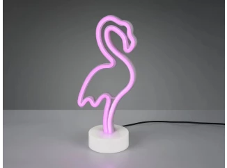 Stolní LED lampa Plameňák, bílá