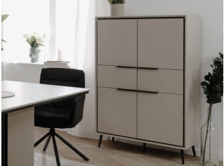 Vysoká komoda Garrone 90 cm, písková