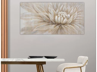 Ručně malovaný obraz Leknín, 140x70 cm