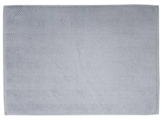 Koupelnová předložka Ocean, BIO bavlna, stříbrná, vlnkovaný vzor, 50x70 cm