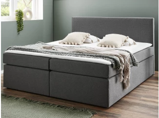 Postel boxspring Aston 160x200 cm, středně šedá látka