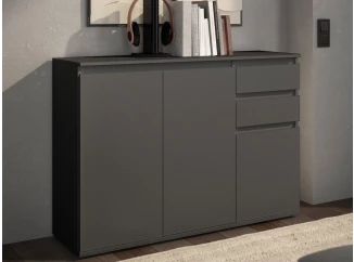 Komoda se 2 šuplíky Brest, 119 cm, antracitová