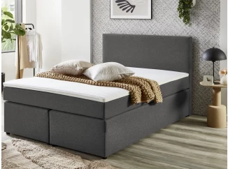 Postel boxspring Aston 120x200 cm, středně šedá látka