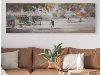Ručně malovaný obraz Romantika 150x50 cm, výrazná struktura