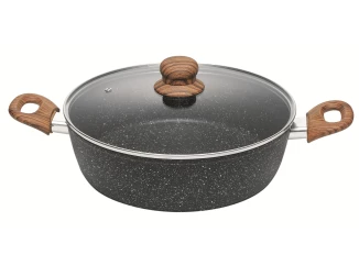 Servírovací hluboká pánev s poklicí Crispy Natura Wood 28 cm