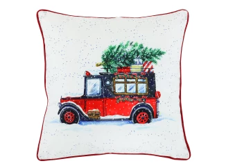 Povlak na polštář Vánoční auto, 45x45 cm