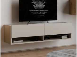 Závěsná TV skříňka Asko Living, 135 cm, béžová kašmír