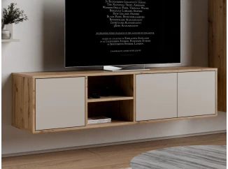 Závěsná TV skříňka Asko Living, 149,5 cm, béžová kašmír