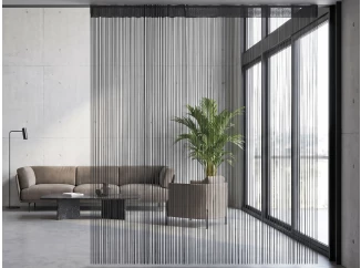 Provázkový závěs/záclona Hammer 90x245 cm, černá