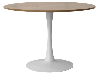 Kulatý jídelní stůl Ronduel, 110 cm, bílý/dub