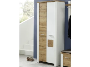Předsíňová šatní skříň Materio, dub/bílá