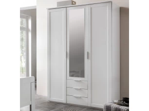 Šatní skříň Nadja, 135 cm, bílá/zrcadlo