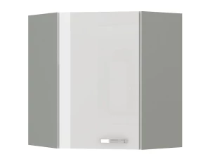 Horní rohová kuchyňská skříňka Bianka 60/60 cm, bílý lesk