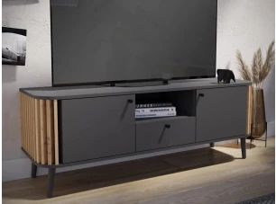 TV skříňka Pure, 138 cm, tmavě šedá/dub artisan