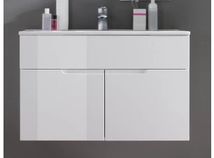 Koupelnová skříňka s umyvadlem Spice, lesklá bílá