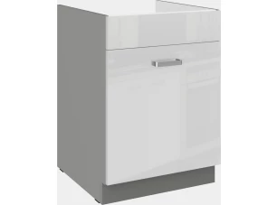 Kuchyňská dřezová skříňka Bianka 60ZL, 60 cm, bílý lesk