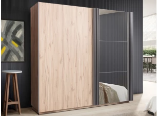 Šatní skříň s posuvnými dveřmi Ancona, 215 cm, dub estana/antracit