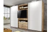 Šatní skříň s TV panelem Magic, prkenný dub/bílá