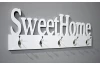 Nástěnný věšákový panel Sweet Home, bílý