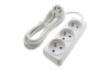 Prodlužovací kabel 1,5 m, 3 zásuvky, bílý