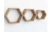 Sada 3 poliček Hexagon, dub sonoma