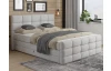 Postel boxspring Shadow 180x200 cm, světle šedá strukturovaná látka