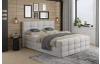 Postel boxspring Shadow 180x200 cm, světle šedá strukturovaná látka