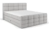 Postel boxspring Shadow 180x200 cm, světle šedá strukturovaná látka