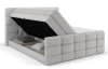 Postel boxspring Shadow 180x200 cm, světle šedá strukturovaná látka