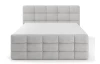 Postel boxspring Shadow 180x200 cm, světle šedá strukturovaná látka