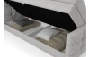Postel boxspring Shadow 180x200 cm, světle šedá strukturovaná látka