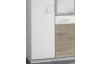 Šatní skříň se zrcadlem Click, 135 cm, bílá/dub sonoma