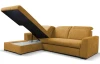 Rohová sedačka Arya, žlutá strukturovaná tkanina, levý roh