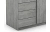 Šatní skříň Carlos, šedý beton, 100 cm