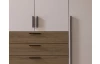 Šatní skříň se zásuvkami Marc, 181 cm, ořech/béžová kašmír