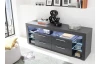 TV stolek Goal, šedý, s osvětlením
