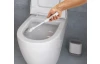 WC štětka plochá se stojanem Cleany, bílá/šedá