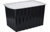 Úložný box s víkem 60x35 cm, černý, recyklovaný plast
