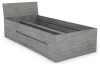 Postel se zásuvkami Carlos 90x200, šedý beton