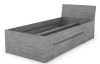 Postel se zásuvkami Carlos 90x200, šedý beton