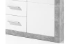 Komoda Stone 152 cm, beton/bílá