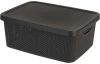 Úložný box s víkem Diamond 13 l, černý/bílý