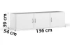Skříňový nástavec Case, 136 cm, bílý