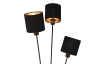 Stojací lampa Tommy, 3 svítidla, černá/zlatá