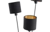Stojací lampa Tommy, 3 svítidla, černá/zlatá