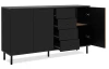 Široká komoda Monea 160 cm, černá/dub artisan